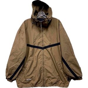 Sims Mens Hooded Windbreaker Jacket Tan Full Zip Size S Snowboarding‎ Outdoors
